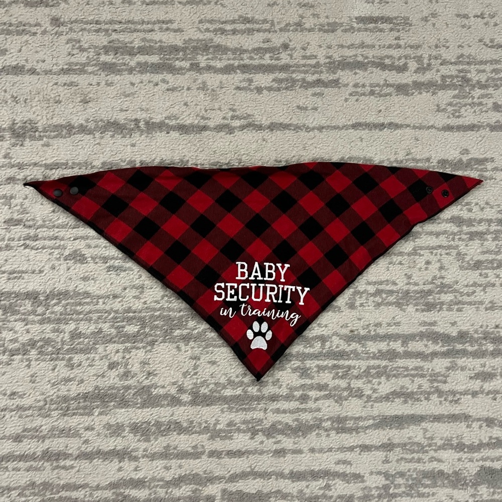 Red and Black Plaid Dog Bandana‎ Baby Security